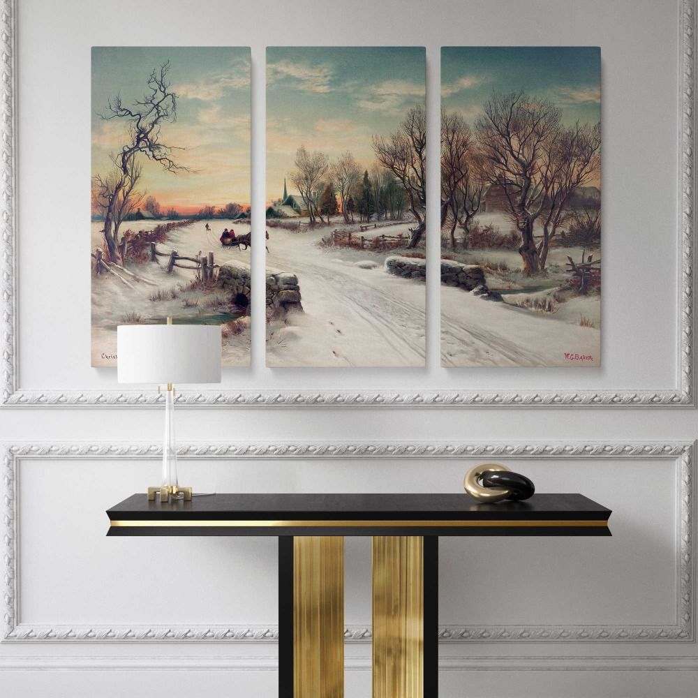 Christmas Morn (ca. 1880) by W. C. Bauer canvas wall art - Image 3