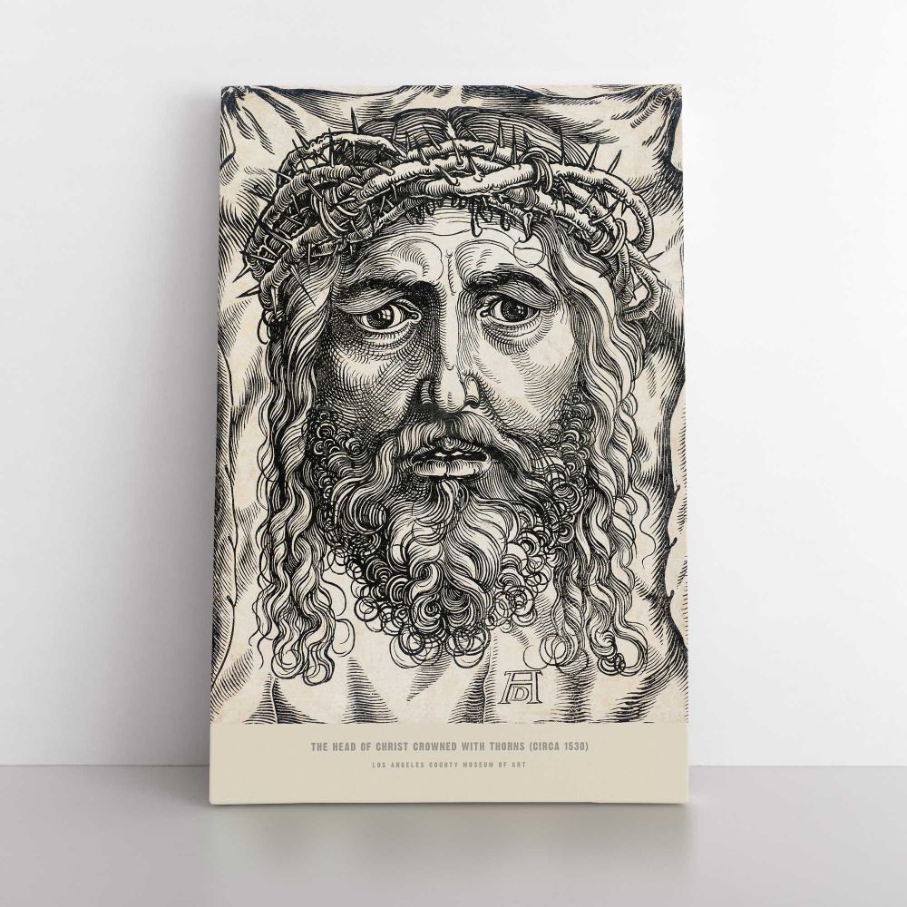 The Head of Christ Crowned with Thorns (circa 1530) print in high resolution by Canvas Wall Art - Image 4