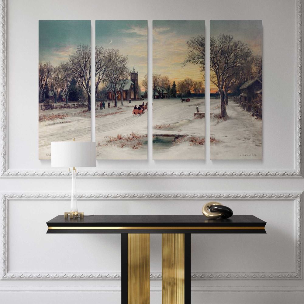 Christmas Eve 1885 by W. C. Bauer canvas wall art - Image 4