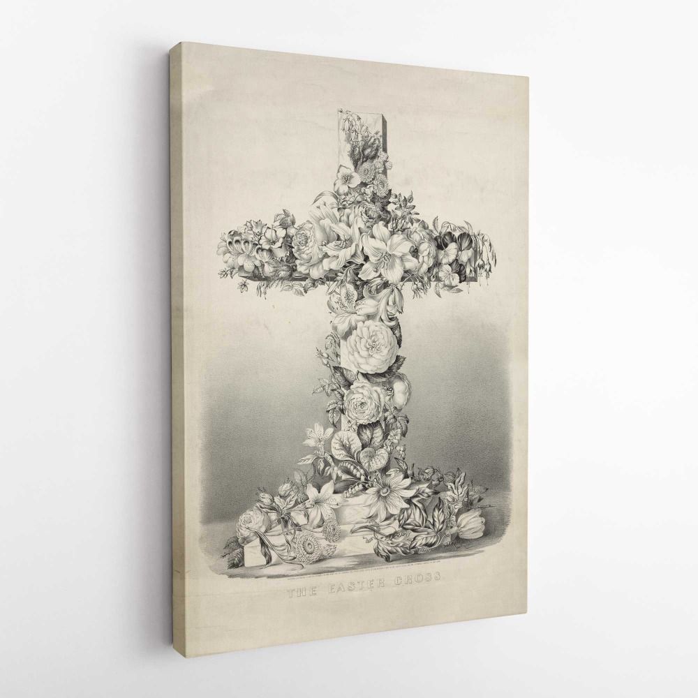 The Easter cross Vintage canvas wall art - Image 5