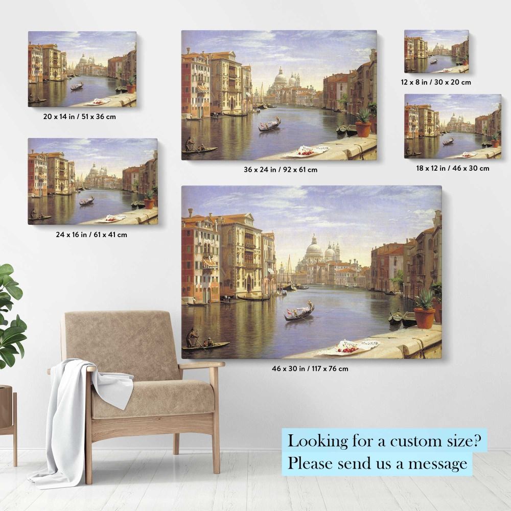 Grand Canal border, Venice scene illustration canvas wall art - Image 6