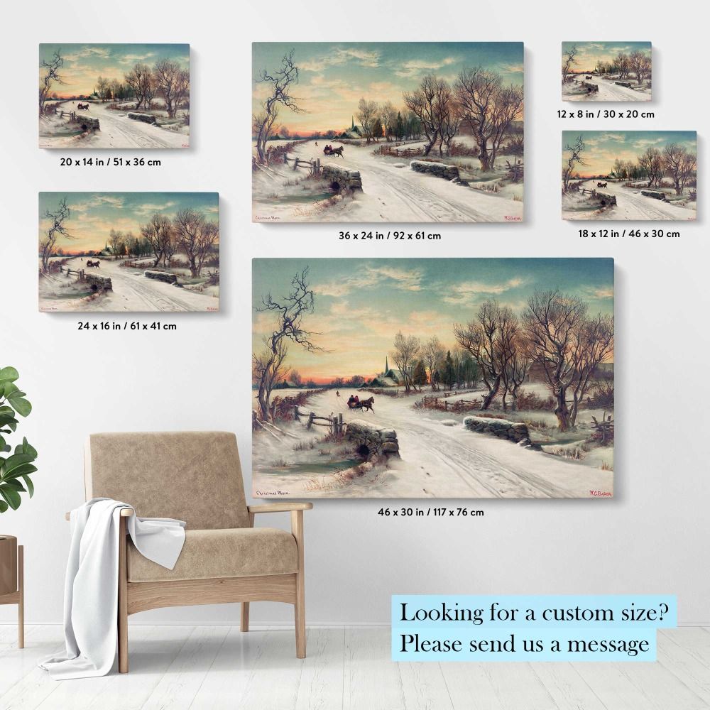 Christmas Morn (ca. 1880) by W. C. Bauer canvas wall art - Image 6