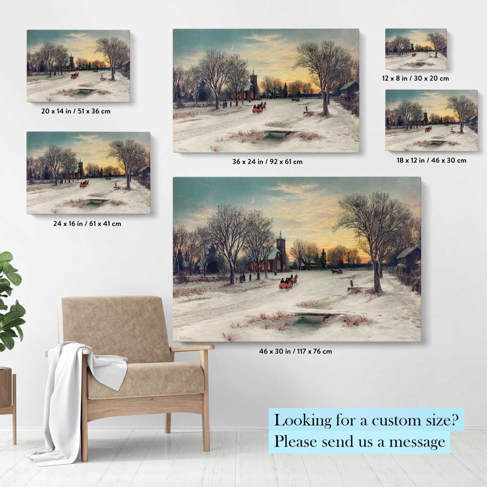 Christmas Eve 1885 by W. C. Bauer canvas wall art - Image 6