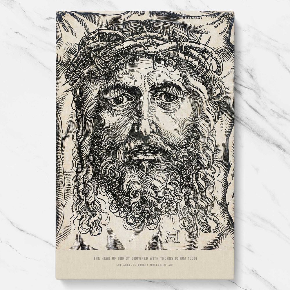 The Head of Christ Crowned with Thorns (circa 1530) print in high resolution by Canvas Wall Art - Image 7