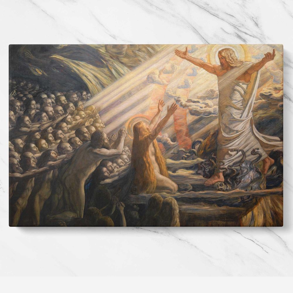 Christ in the realm of the dead by Joakim Skovgaard canvas wall art - Image 7