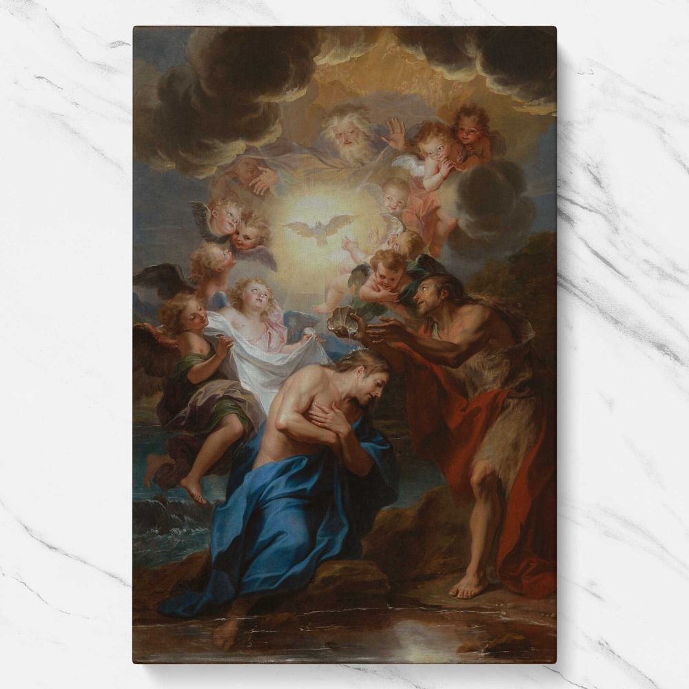 The Baptism of Christ by Antoine Coypel canvas wall art - Image 7