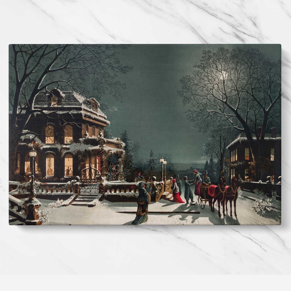 Christmas Eve by Joseph Hoover Sons canvas wall art - Image 7