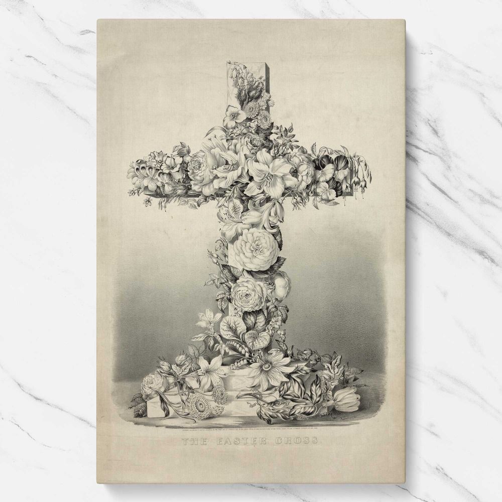 The Easter cross Vintage canvas wall art - Image 7