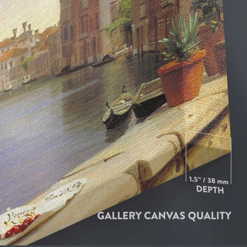 Grand Canal border, Venice scene illustration canvas wall art - Image 8