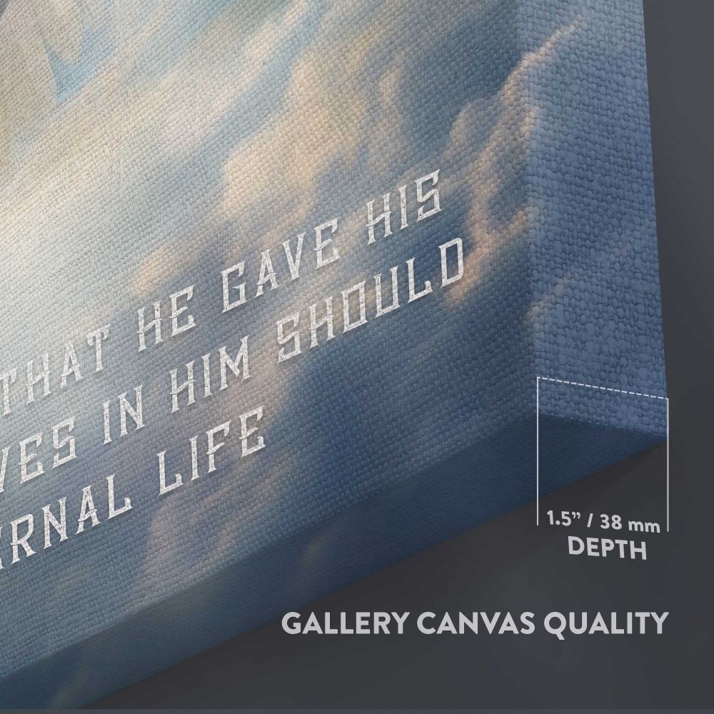 Jesus Angel Cloud: John 3:16 canvas wall art - Image 8
