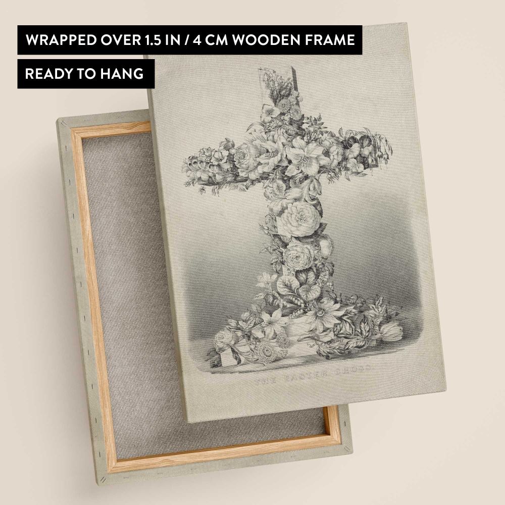 The Easter cross Vintage canvas wall art - Image 9