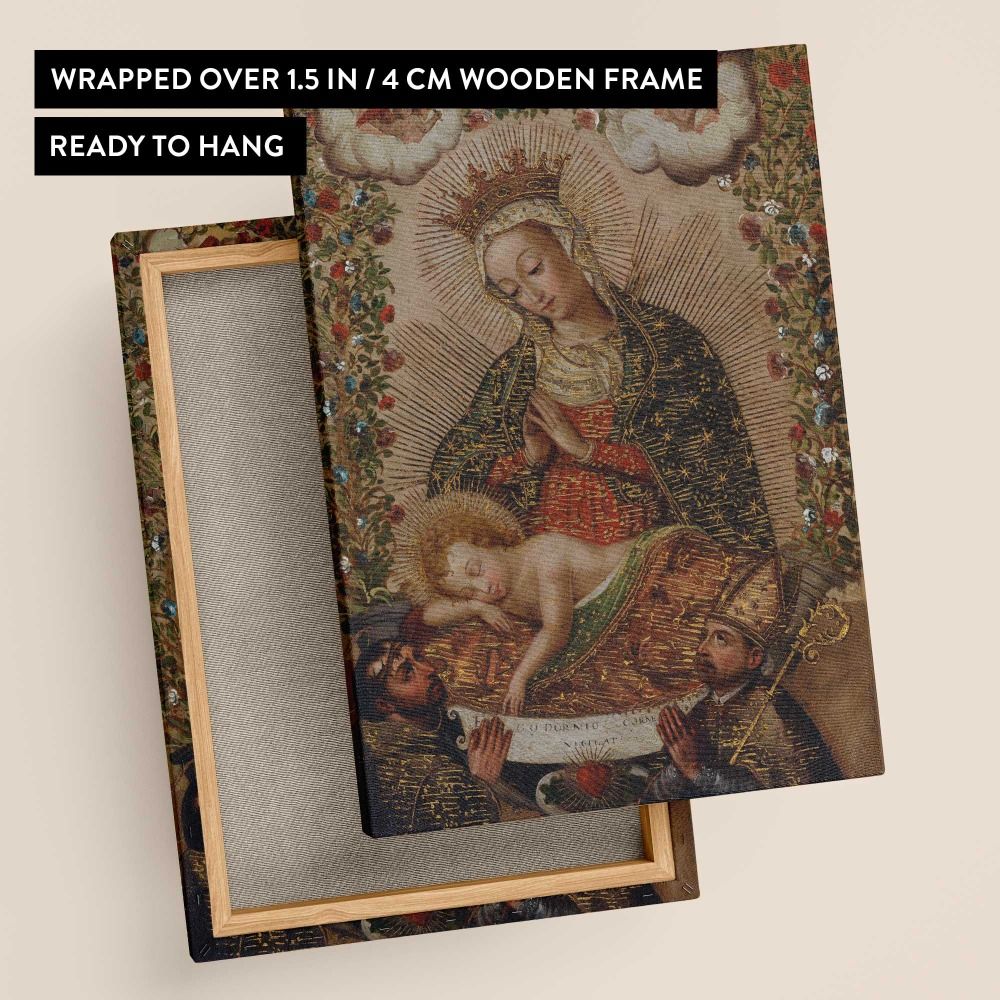 The Virgin Adoring the Christ Child with Two Saints La Virgin adorando al Nino Jesus con dos santos canvas wall art - Image 9