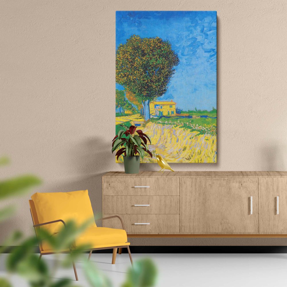 A Lane Near Arles - Blue Sky and Golden Fields Landscape By Vincent van Gogh canvas wall art - Image 5