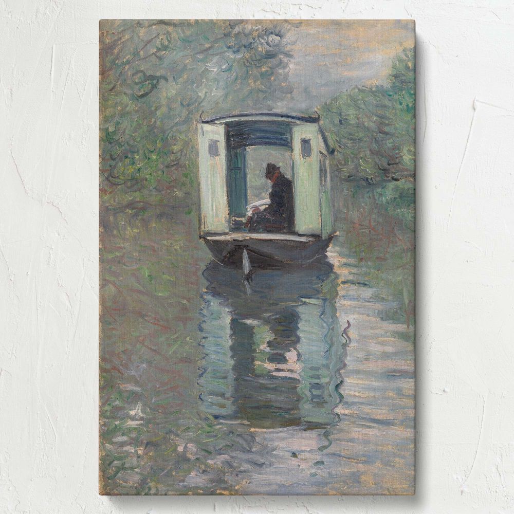 The Studio Boat - Impressionist River Scene By Claude Monet canvas wall art - Image 7