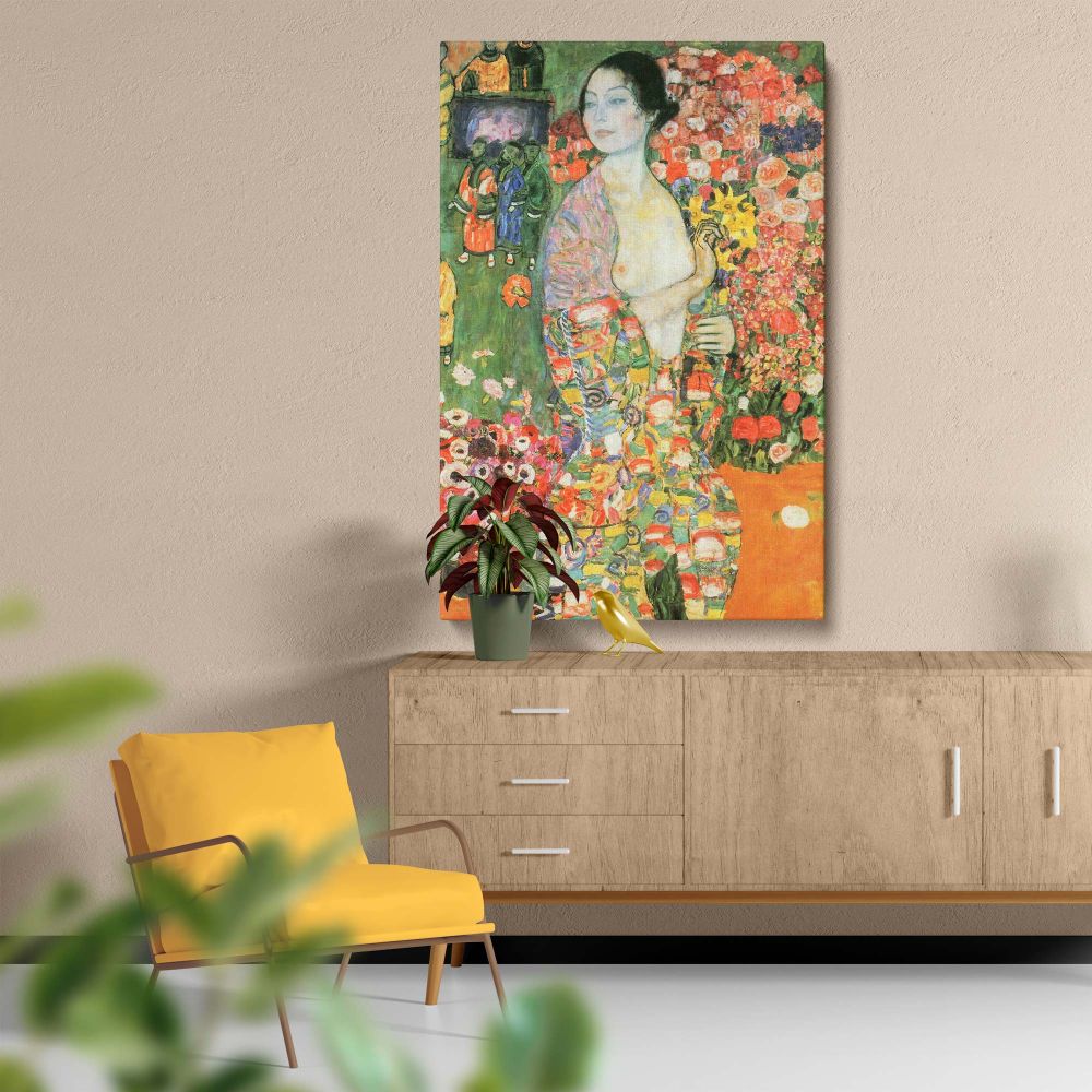 The Dancer - Abstract Colorful Woman Portrait By Gustav Klimt canvas wall art - Image 5