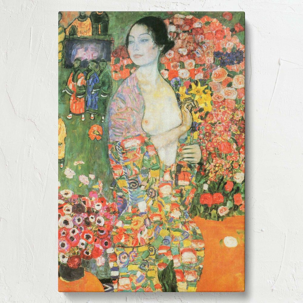 The Dancer - Abstract Colorful Woman Portrait By Gustav Klimt canvas wall art - Image 7