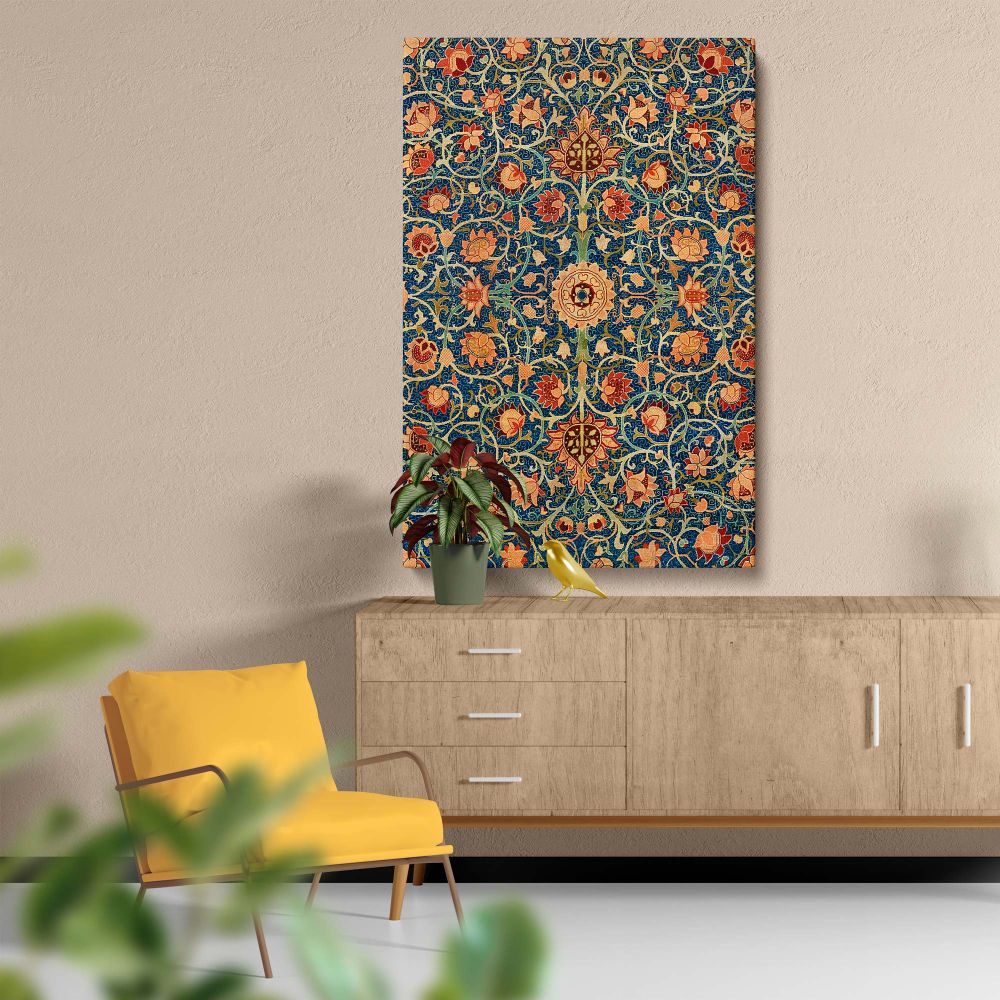 Holland Park Carpet - Ornamental Botanical Textile By William Morris canvas wall art - Image 5