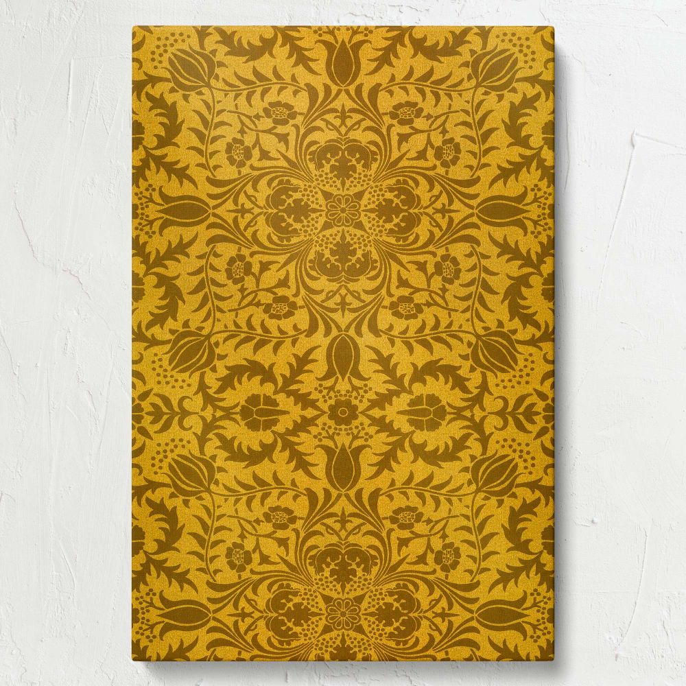 Vine - Golden Brown Floral Arts and Crafts Style By William Morris canvas wall art - Image 7