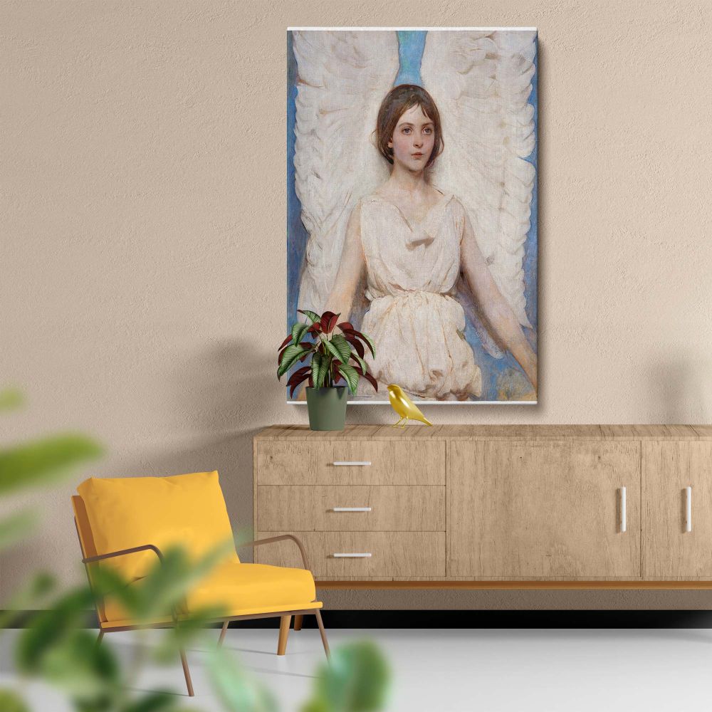 Angel - Divine Figure in White Robes By Abbott Handerson Thayer canvas wall art - Image 5