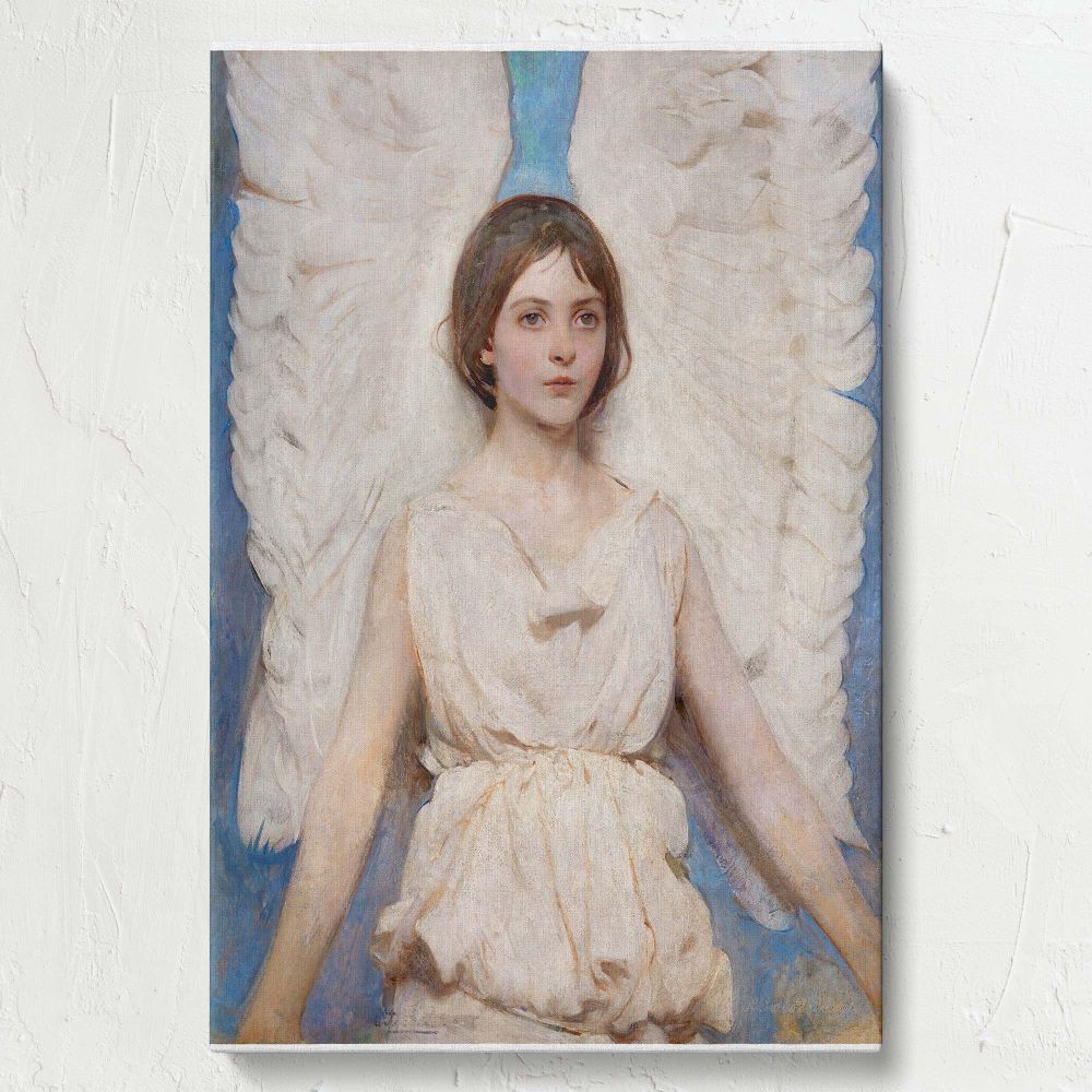 Angel - Divine Figure in White Robes By Abbott Handerson Thayer canvas wall art - Image 7