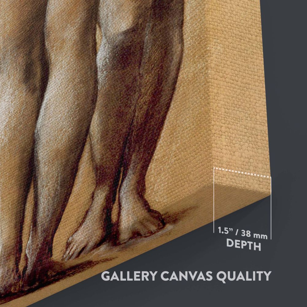 Venus Concordia - Classical Nude Drawing of Three Graces By Edward Burne-Jones canvas wall art - Image 3
