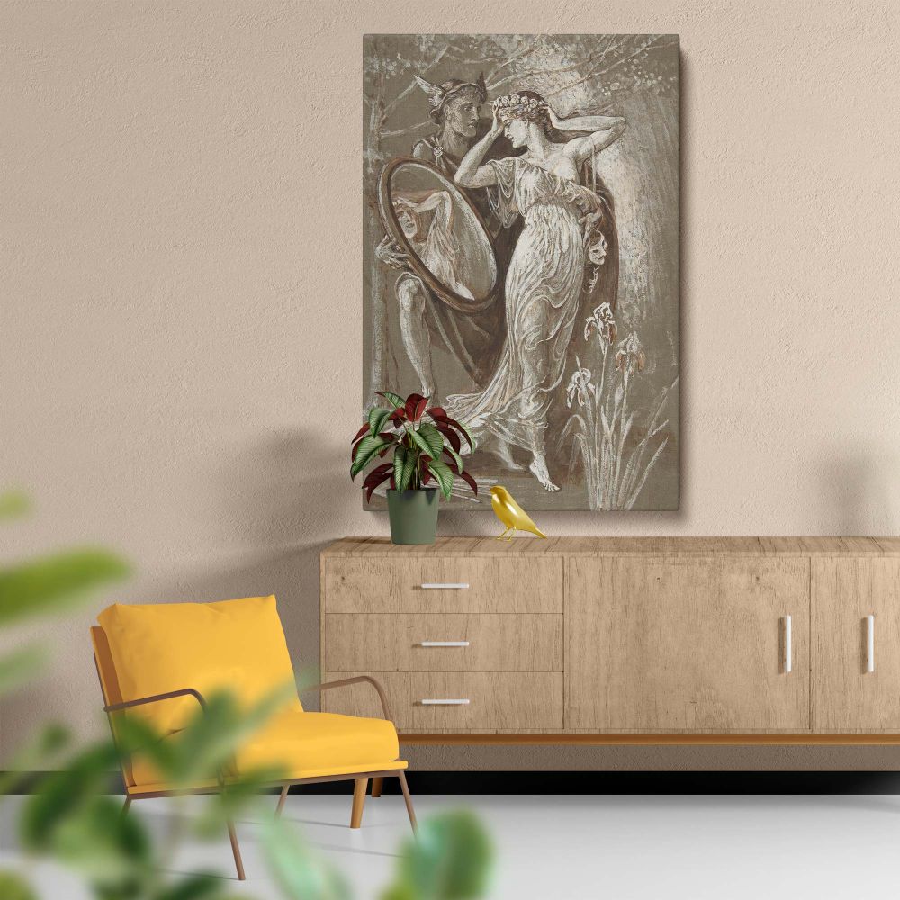 The Mirror of Venus - 1890 Symbolic Mythology Artwork by Walter Crane canvas wall art - Image 5