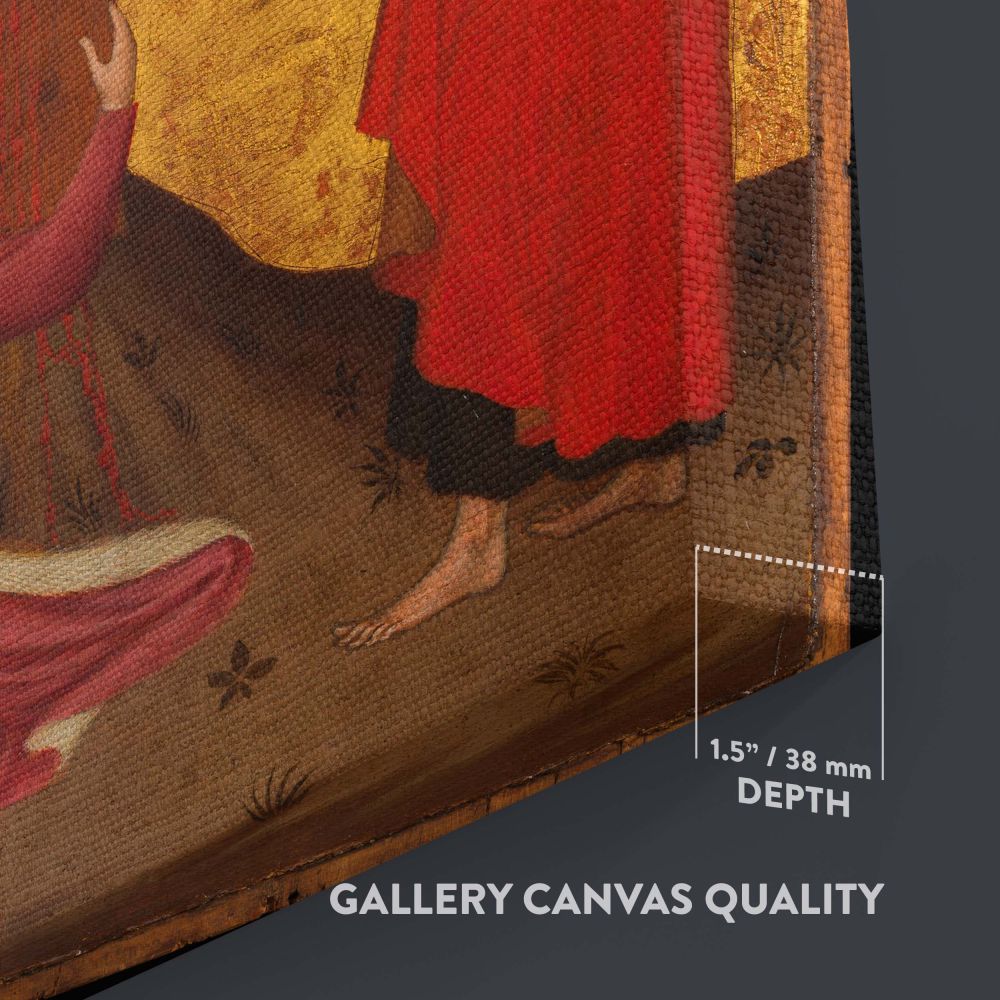 The Crucifixion - Angels, Mary & Saints Devotional Scene By Stefano da Verona canvas wall art - Image 3