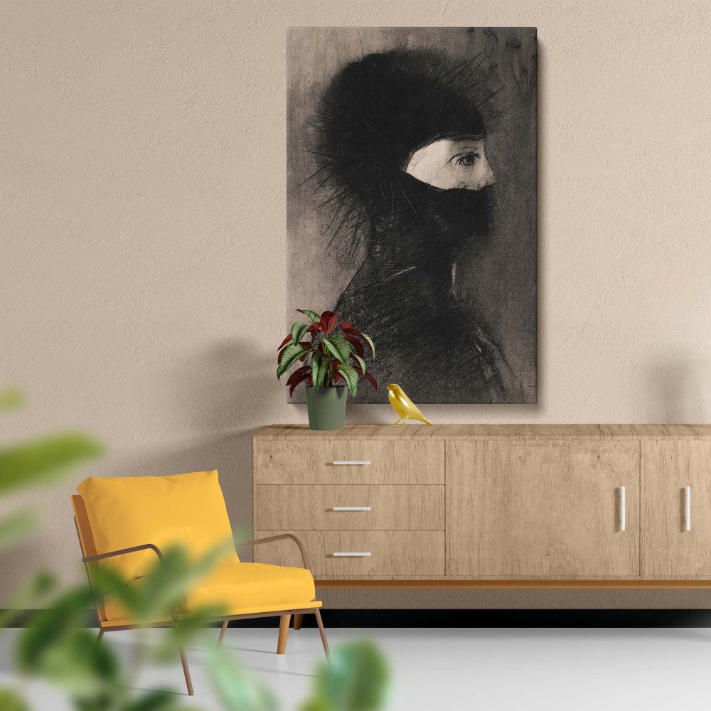 Armor - Surreal Fantasy Knight Portrait By Odilon Redon canvas wall art - Image 5