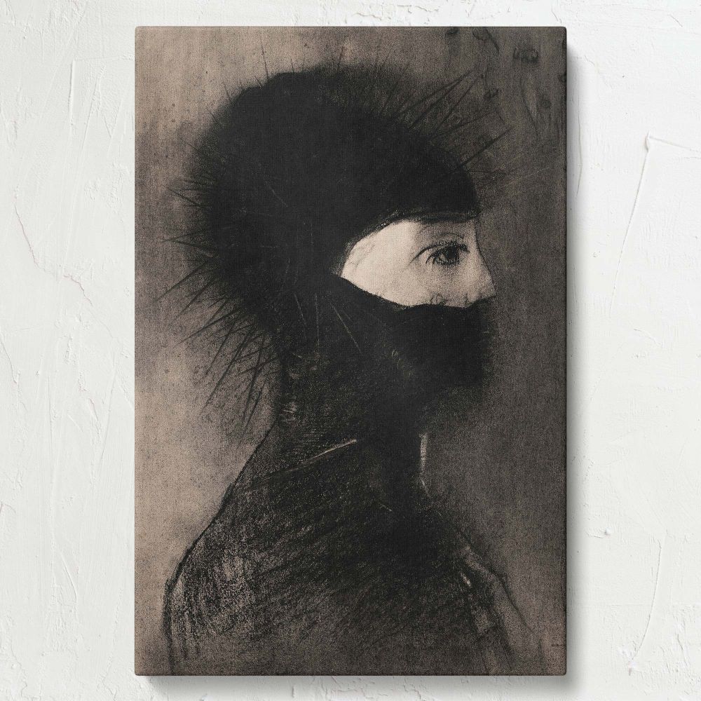 Armor - Surreal Fantasy Knight Portrait By Odilon Redon canvas wall art - Image 7