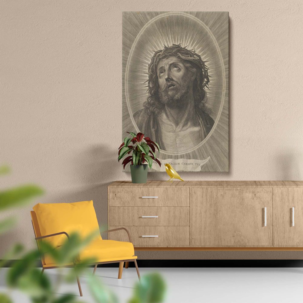Head of Christ - Classical Crowned Religious Oval By Adrian van Melar canvas wall art - Image 5