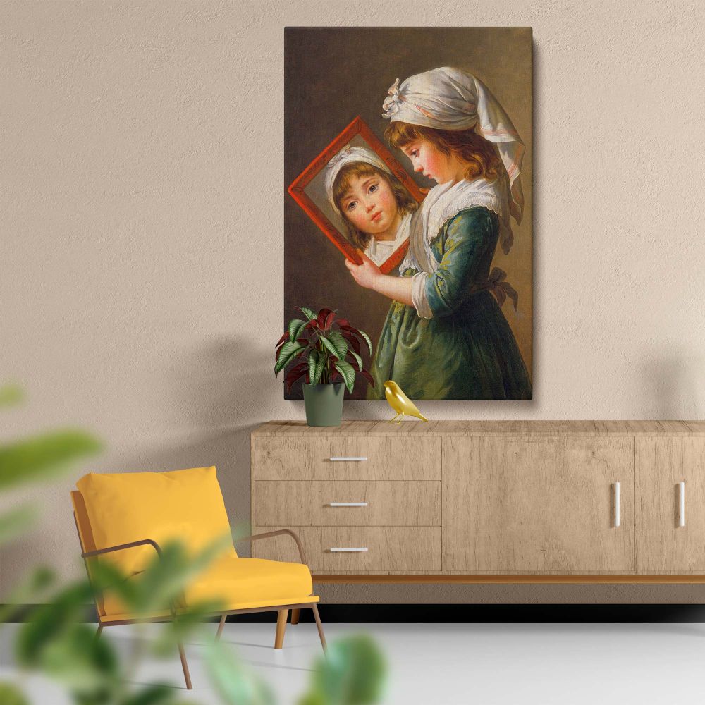 Julie Le Brun Looking in a Mirror - Elegant Girl Portrait By canvas wall art - Image 5