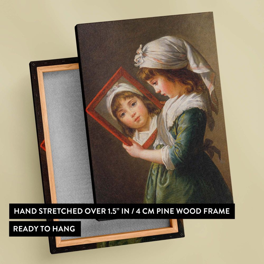 Julie Le Brun Looking in a Mirror - Elegant Girl Portrait By canvas wall art - Image 6