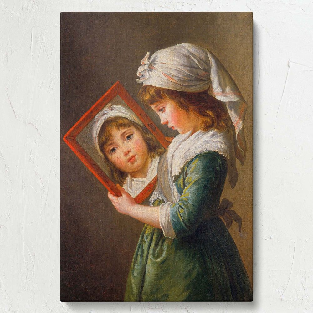 Julie Le Brun Looking in a Mirror - Elegant Girl Portrait By canvas wall art - Image 7
