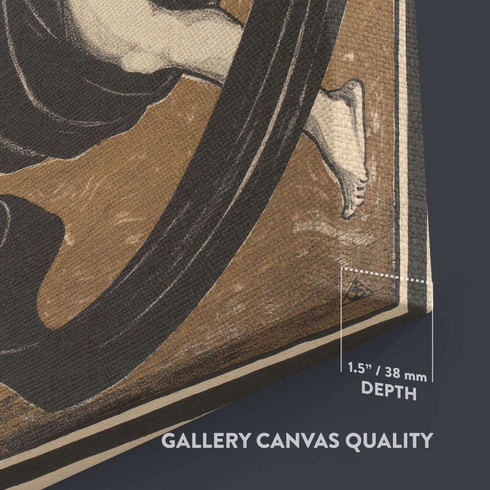 Danseres met Draperie'n - Stylized Nude Dancer in Drapes By Henk Schilling canvas wall art - Image 3