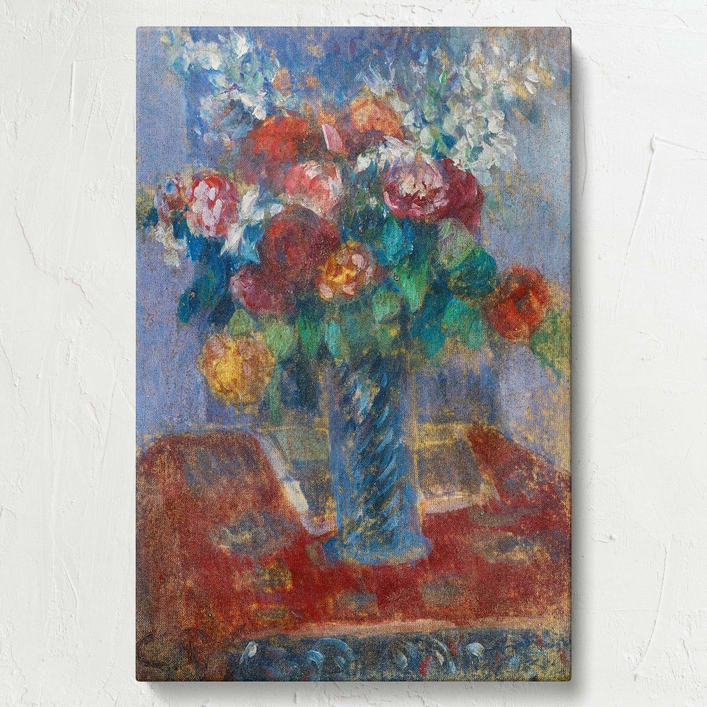 Bouquet de Fleurs - Impressionist Floral Still Life By Camille Pissarro canvas wall art - Image 7