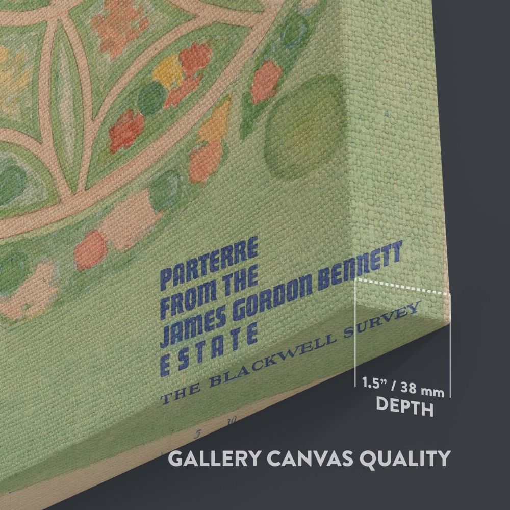 Estate Parterre Plan - Vintage Geometric Garden Layout By Virginia Richards canvas wall art - Image 3