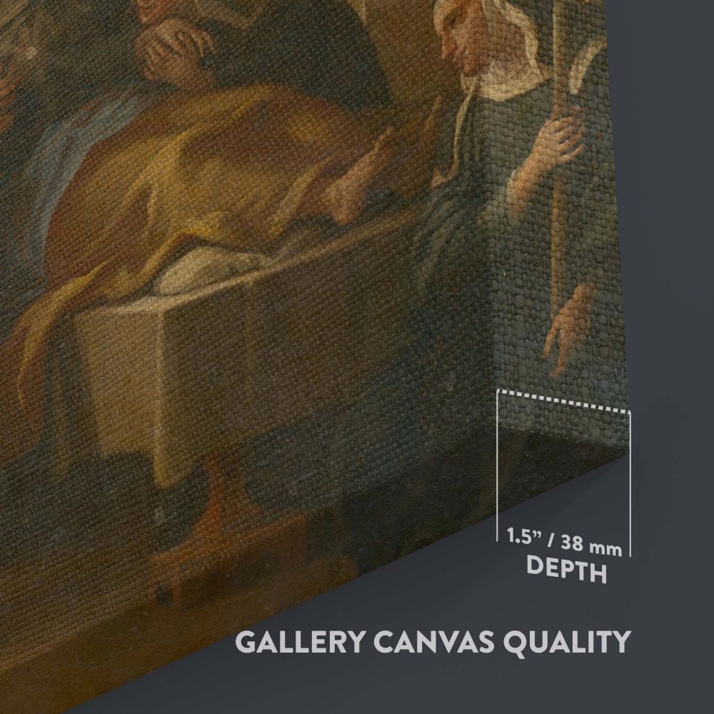 Death of St Clare - Religious Scene with Angels and Clergy By Nezn‡my Maliar canvas wall art - Image 3