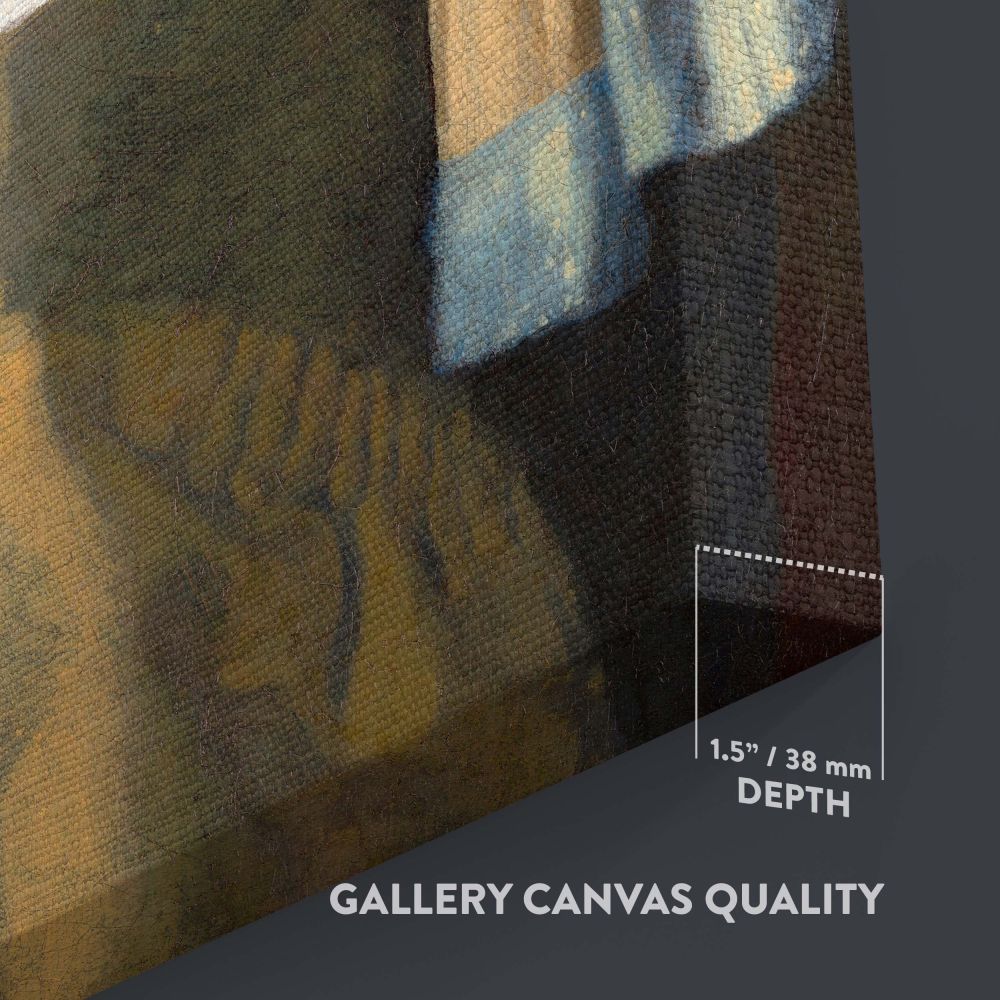 Girl with a Pearl Earring - Iconic Portrait By Johannes Vermeer canvas wall art - Image 3