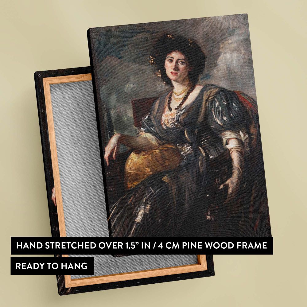 Portrait of Lady Michelham - Elegant Edwardian Style By Jacques- canvas wall art - Image 6