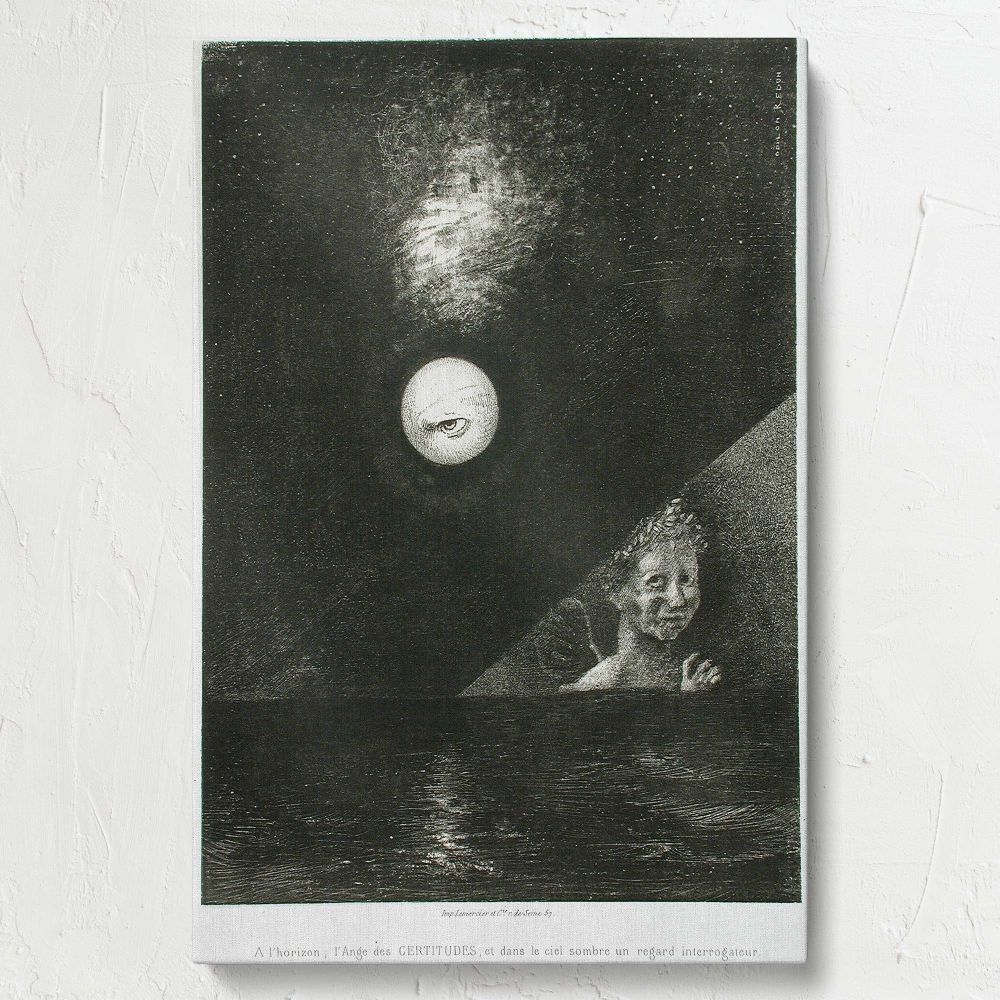 Angel of Certitude on the Horizon - Dreamlike Celestial Scene By Odilon Redon canvas wall art - Image 7