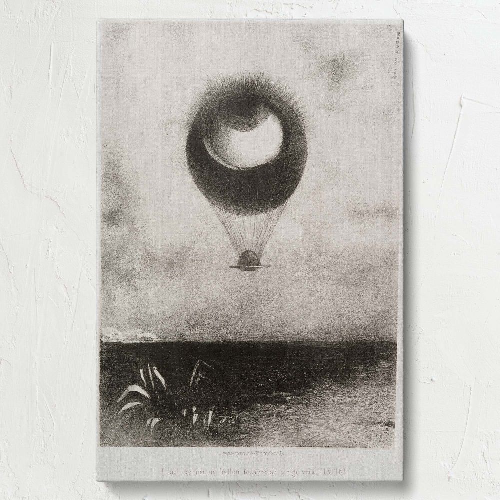 Ë Edgar Poe - Surreal Eye Balloon in Sky By Odilon Redon canvas wall art - Image 7