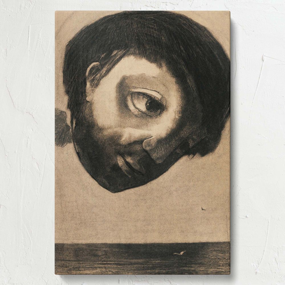 Guardian Spirit of the Waters - Surreal Ocean Face Drawing By Odilon Redon canvas wall art - Image 7