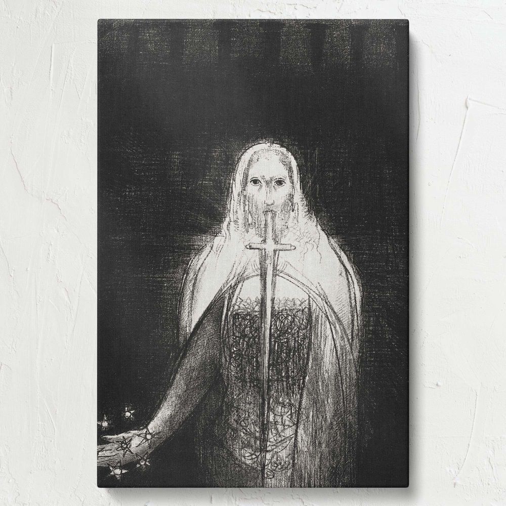Seven Stars with Two-Edged Sword - Mystical Revelation Scene By Odilon Redon canvas wall art - Image 7