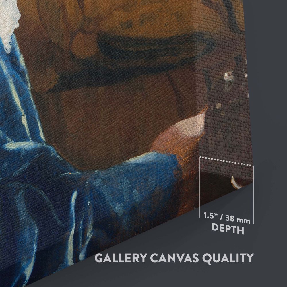 Girl with the Red Hat - Dutch Golden Age Elegance By Johannes Vermeer canvas wall art - Image 3