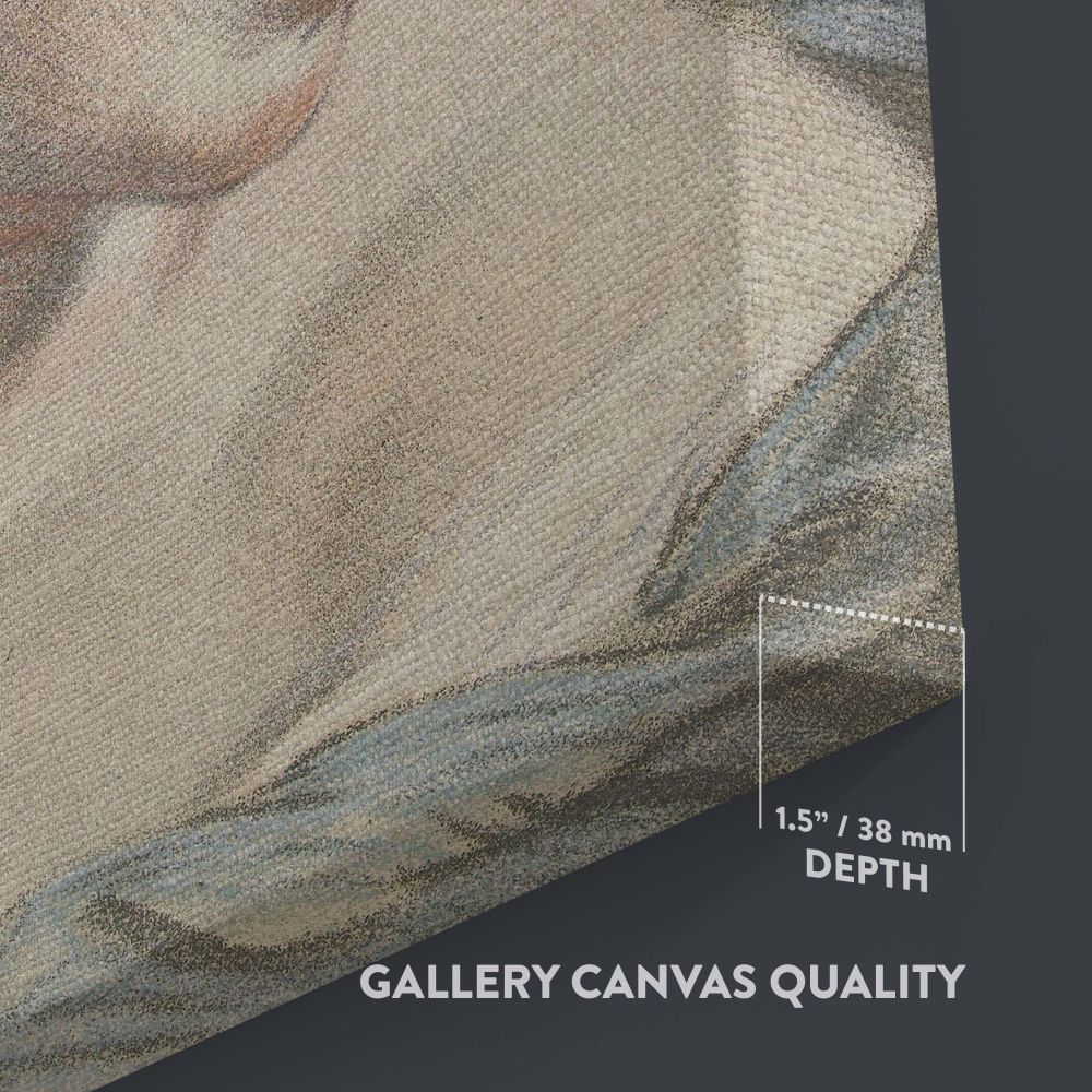 Buste van een jonge vrouw - French Pastel Lady Portrait By Louis Marin Bonnet canvas wall art - Image 3