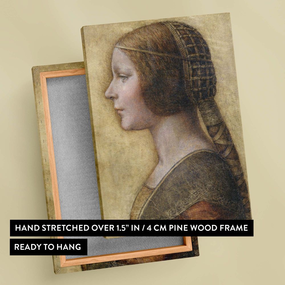 Profile of a Young FiancŽe - Renaissance Side Portrait By Leonardo da Vinci canvas wall art - Image 6