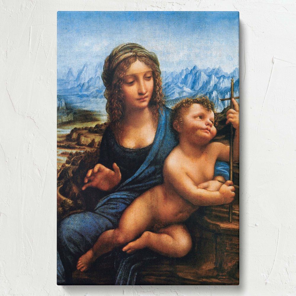 Madonna of the Yarnwinder - Renaissance Mother and Child By Leonardo da Vinci canvas wall art - Image 7