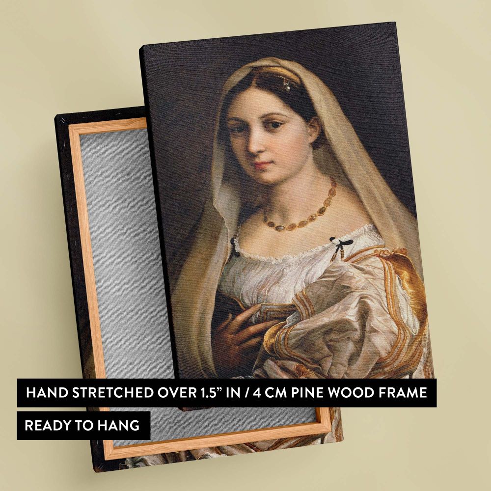 La Donna Velata - Woman with Veil Portrait By Raphael canvas wall art - Image 6