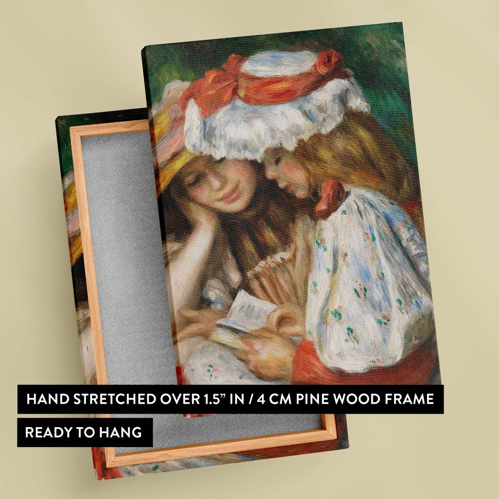 Two Girls Reading - Vintage Book Scene By Pierre-Auguste Renoir canvas wall art - Image 6