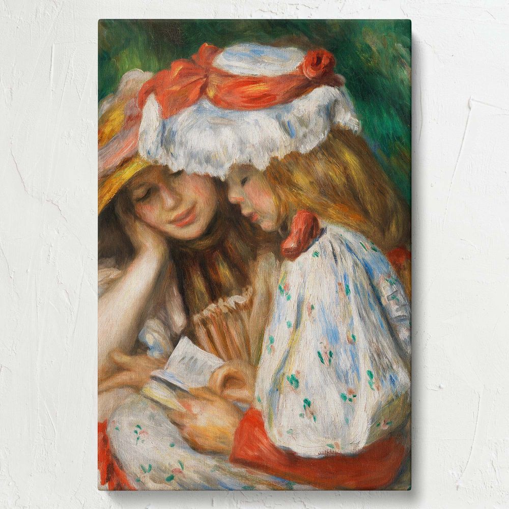 Two Girls Reading - Vintage Book Scene By Pierre-Auguste Renoir canvas wall art - Image 7